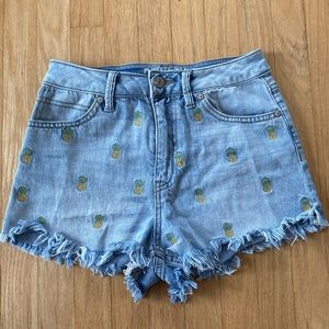 Pineapple Denim Shorts